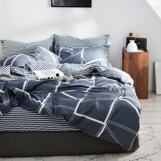 Juego de Cama 4 Piezas Estampado Lirios Algodón 100% Diseño Minimalista - Image 5