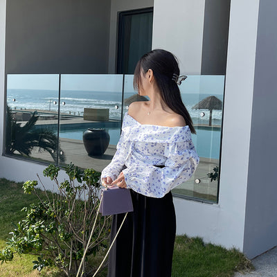 Blusa Floral Asimétrica de Manga Larga para Mujer - Diseño Exclusivo - Image 2