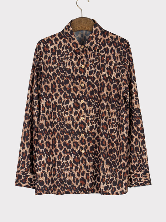 Camisa Estampado Leopardo Manga Larga para Hombre - Image 15