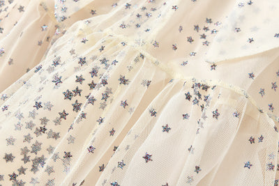 Vestido Slim Elegante con Estampado de Seda y Malla Brillante - Image 15