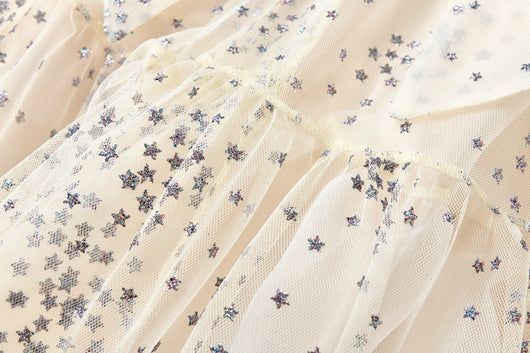 Vestido Slim Elegante con Estampado de Seda y Malla Brillante - Image 15