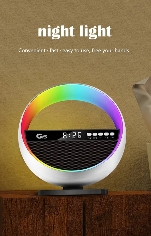 Lámpara Ambiental RGB con Cargador Inalámbrico y Altavoz Bluetooth - Image 12