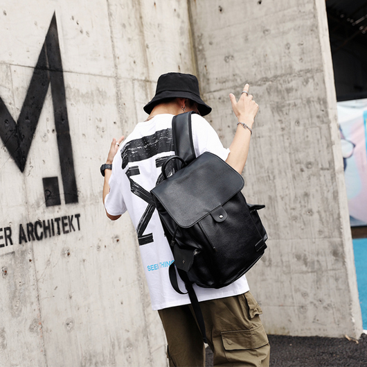 Mochila de Cuero para Hombre Estilo Coreano - Bolso Ejecutivo Convertible con Diseño Moderno - Image 6