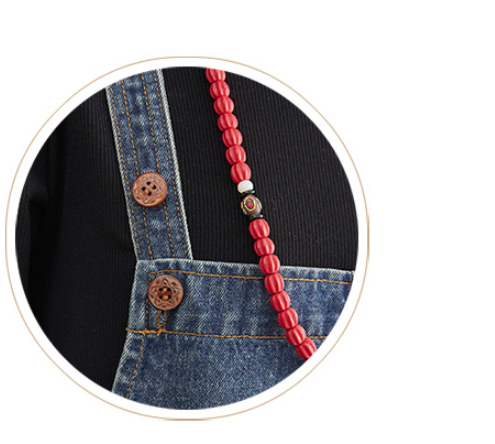 Pantalones Vaqueros Slim con Estampado y Peto para Mujer - Image 12