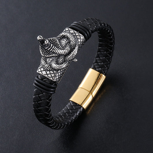 Pulsera de Cuero con Cierre Magnético y Animal Personalizado para Hombre - Image 7