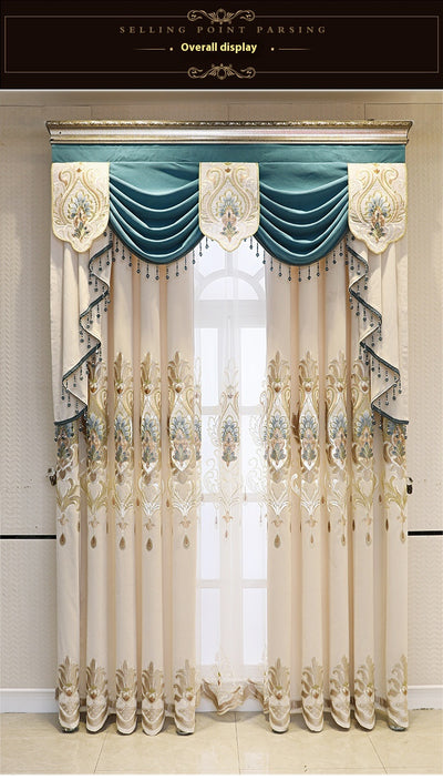 Cortinas Europeas de Lujo con Bordado Hueco de Flores para Sala de Estar - Image 8