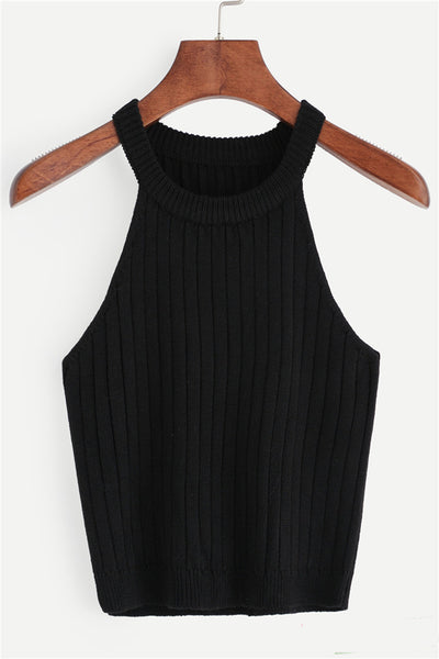 Chaleco Tejido Holgado de Tirantes Anchos - Diseño Minimalista Versátil - Image 12