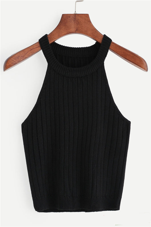 Chaleco Tejido Holgado de Tirantes Anchos - Diseño Minimalista Versátil - Image 12