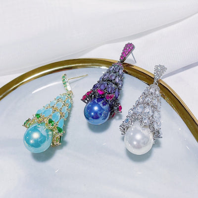 Aretes de Circonita Micro Engarzada Estilo Europeo y Americano para Mujer - Image 5