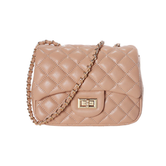 Bolso Bandolera de Cuero Suave con Cadena Rombo - Image 3