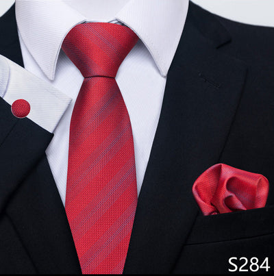 Conjunto Completo de Accesorios Ejecutivos: Corbata, Pañuelo y Gemelos Formales - Image 27