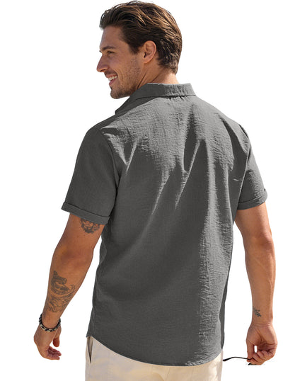 Camisa Casual de Manga Corta con Cuello Solapa - Image 30