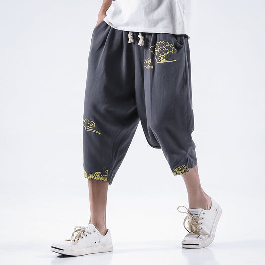 Pantalones Anchos Bordados Xiangyun - Comodidad y Estilo - Image 2