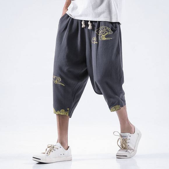 Pantalones Anchos Bordados Xiangyun - Comodidad y Estilo