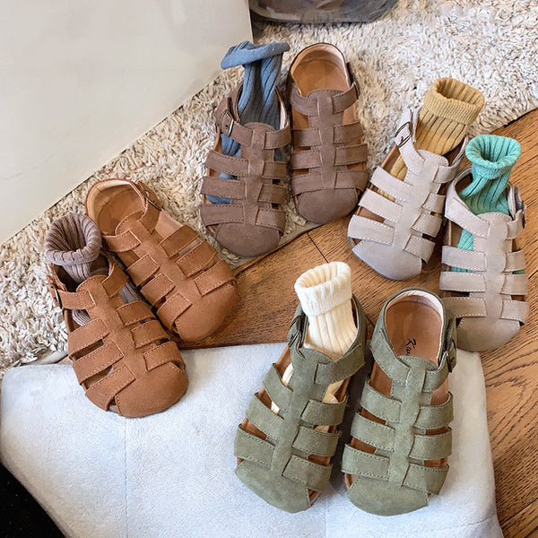 Sandalias de Playa en Cuero Genuino para Niños y Niñas