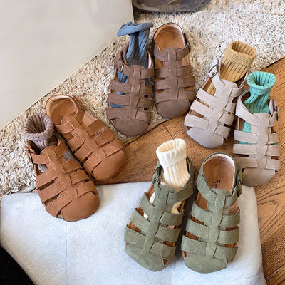 Sandalias de Playa en Cuero Genuino para Niños y Niñas