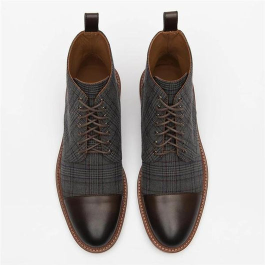 Botas Casuales para Hombre con Diseño Cuadriculado y Cordones - Image 6