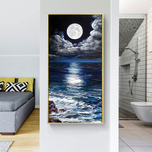 Cuadro de Diamantes Tema Luna 5D - Mosaico Marino con Cuentas Cuadradas o Redondas - Image 12