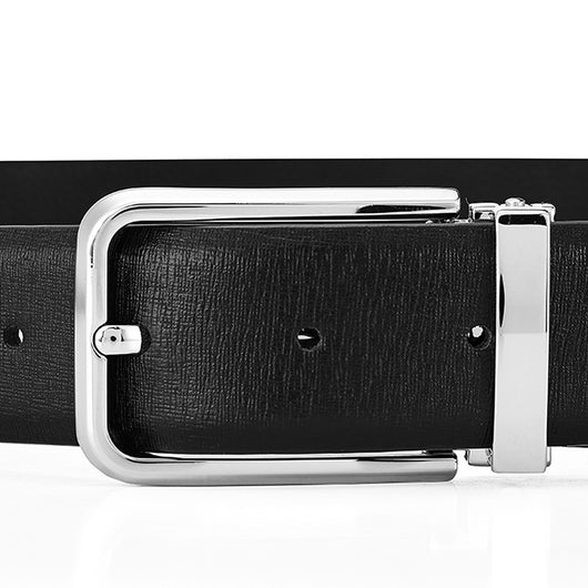 Cinturón de Cuero Genuino para Hombre con Hebilla de Pasador Minimalista - Image 3