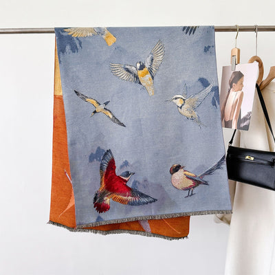 Bufanda Gruesa de Invierno con Diseño Jacquard Tipo Cashmere - Image 7