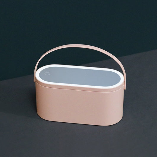 Espejo de Maquillaje Portátil con Almacenamiento LED y Luz Integrada - Image 11