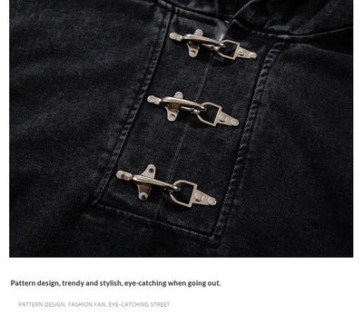 Sudadera Negra para Hombre con Lavado Desgastado y Detalles de Cierre de Langosta - Image 13
