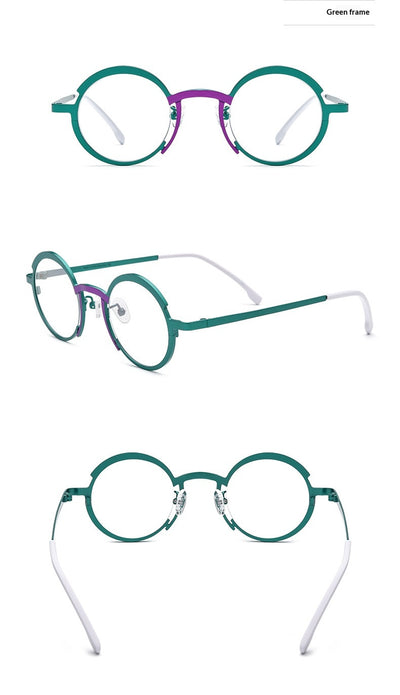 Lentes de Titanio Ultraligeros Multicolor para Miopía - Marco Óptico Redondo Unisex - Image 17