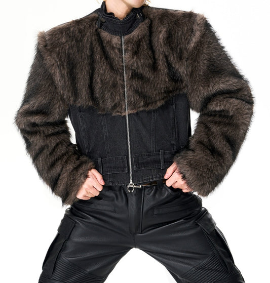 Chaqueta Corta Desgarrada con Hombros Descubiertos - Image 2