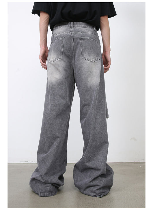 Jeans Rectos Holgados Rotos Estilo Retro Americano para Hombre - Image 17