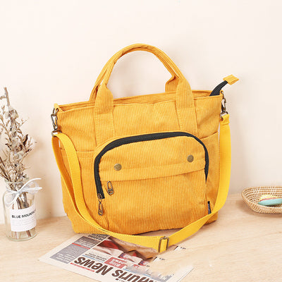 Bolsa de Hombro Portátil Versátil en Pana - Image 5