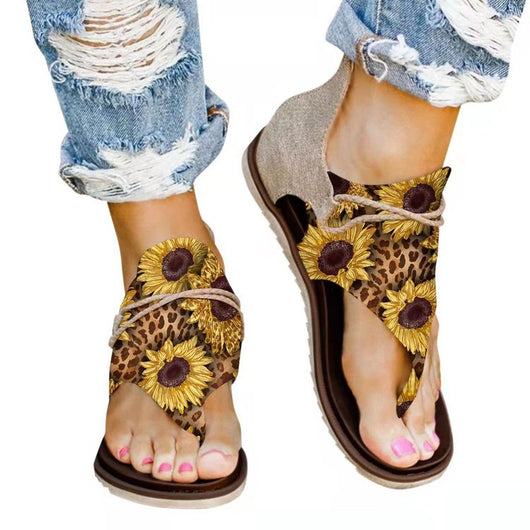 Sandalias Planas de Playa con Estampado Leopardo - Talla Grande Primavera Verano - Image 8