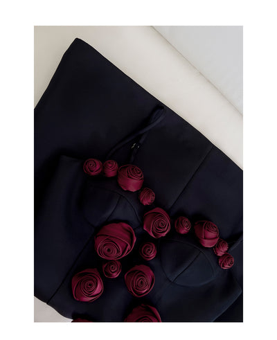 Falda Suspender Estilo Socialité Francesa con Cintura Ajustada y Flores - Image 20