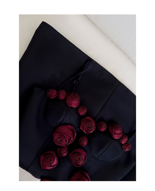 Falda Suspender Estilo Socialité Francesa con Cintura Ajustada y Flores - Image 20