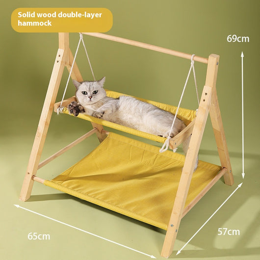 Hamaca Doble para Gatos de Madera - Cama Térmica 4 Estaciones - Image 7