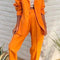 Traje Ejecutivo Naranja para Mujer con Solapa Muesca - Primavera y Otoño