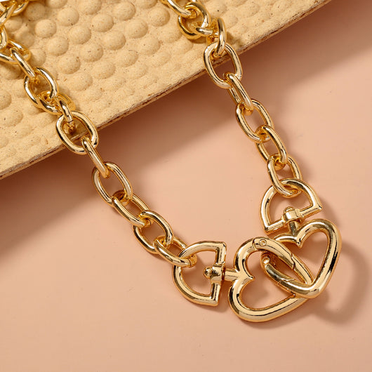 Collar Corazón Grande Electrochapado Estilo Europa y América - Image 11