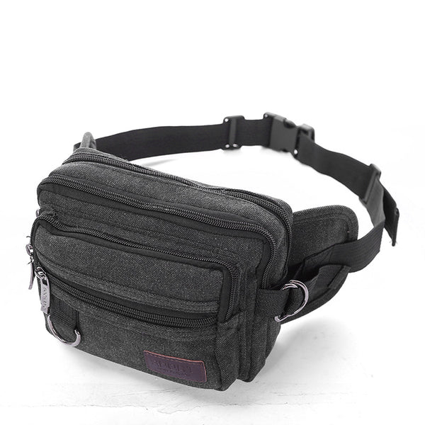 Riñonera de Lona con 4 Bolsillos para Hombre - Bolsa de Cintura Ajustable para Viajes y Actividades Outdoor - Image 5