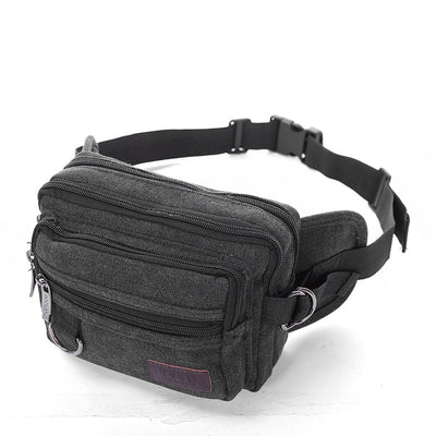 Riñonera de Lona con 4 Bolsillos para Hombre - Bolsa de Cintura Ajustable para Viajes y Actividades Outdoor - Image 5