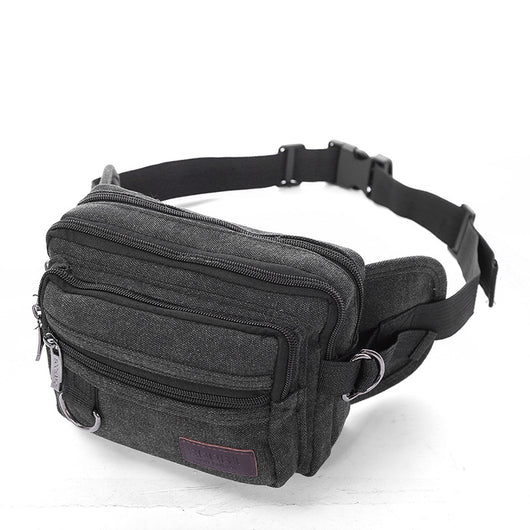 Riñonera de Lona con 4 Bolsillos para Hombre - Bolsa de Cintura Ajustable para Viajes y Actividades Outdoor - Image 5