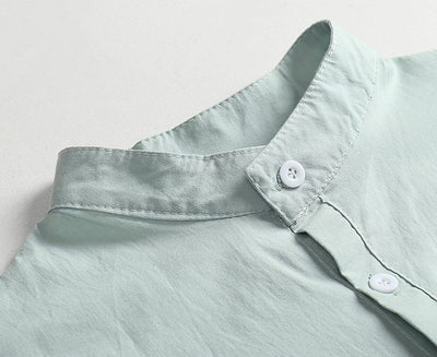 Camisa de Lino Casual para Hombre - Cuello V Playa Verano - Image 15