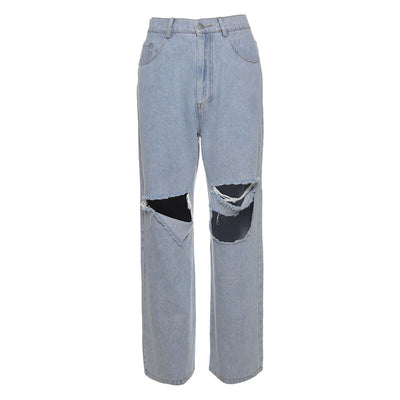 Jeans Rotos de Cintura Alta y Pierna Ancha para Mujer - Estilo Verano - Image 12