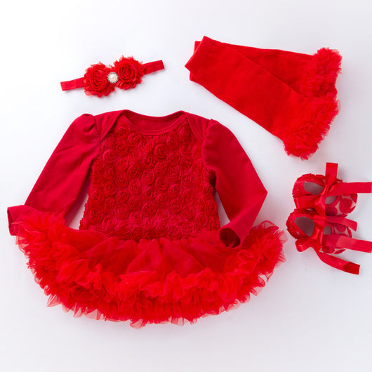 Vestido Romper de Manga Larga Rose Compuesto para Bebé - Image 11
