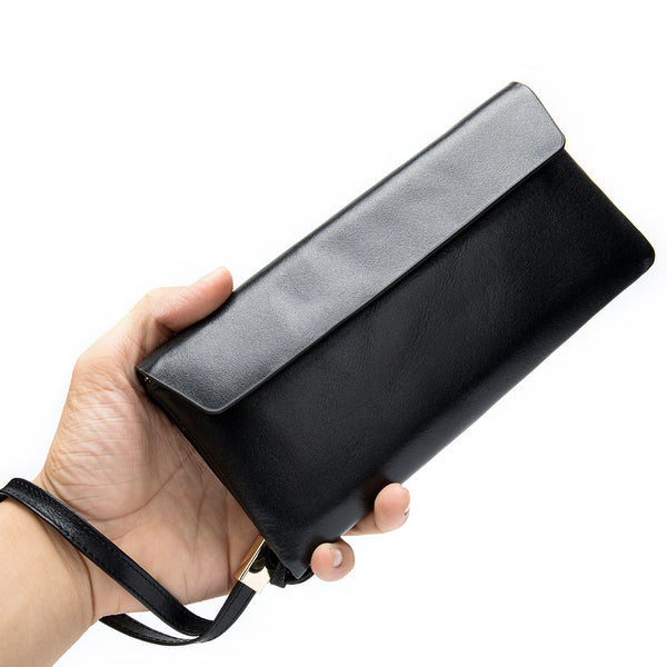 Billetera de Cuero Estilo Coreano Piel Vacuno Premium Mujer Mediana