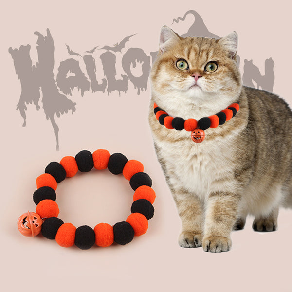Collar Festivo para Gatos con Diseño de Calabaza - Accesorio Divertido y Seguro