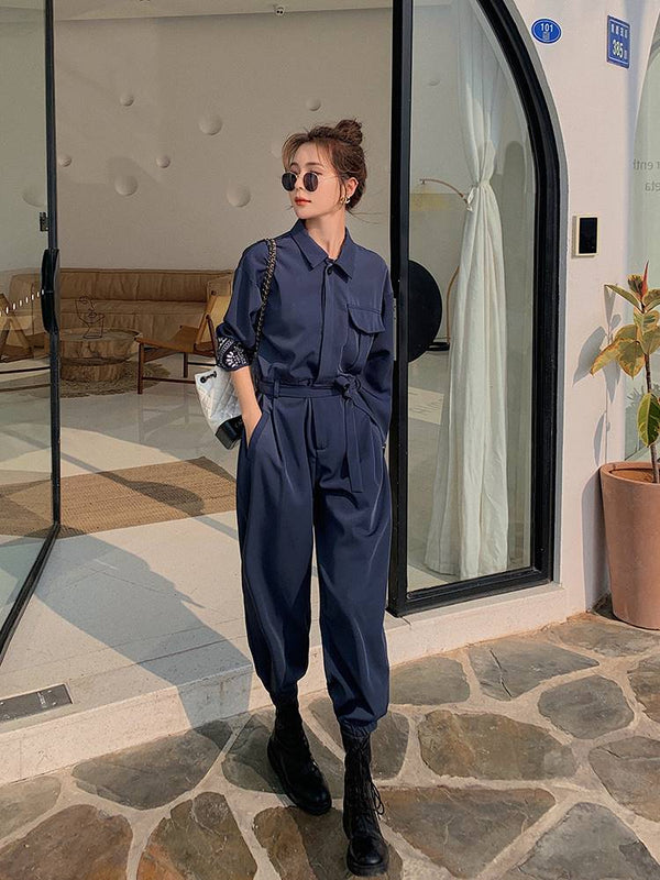 Jumpsuit de Trabajo Mujer Estilo Western Elegante con Caída Perfecta