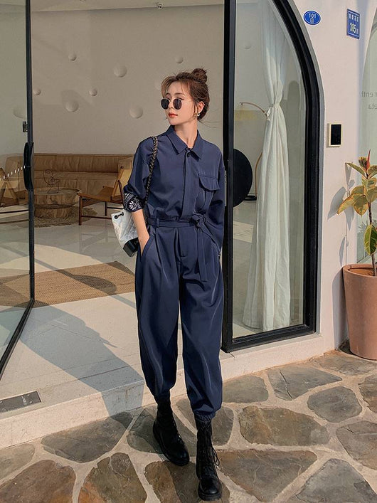 Jumpsuit de Trabajo Mujer Estilo Western Elegante con Caída Perfecta