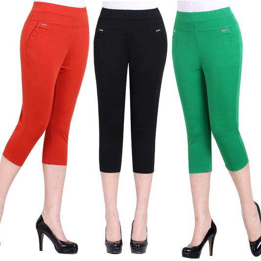 Pantalones Casuales de Cintura Alta en Colores Lisos - Image 2