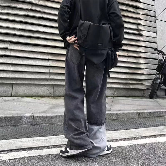 Jeans Sueltos Degradados con Roturas Estilo Retro Portuario para Hombre - Image 10
