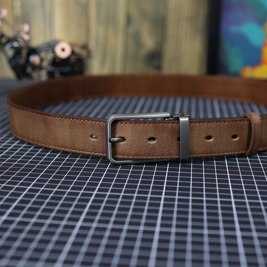Cinturón de Cuero Genuino Vintage para Hombre con Hebilla de Pasador - Image 10
