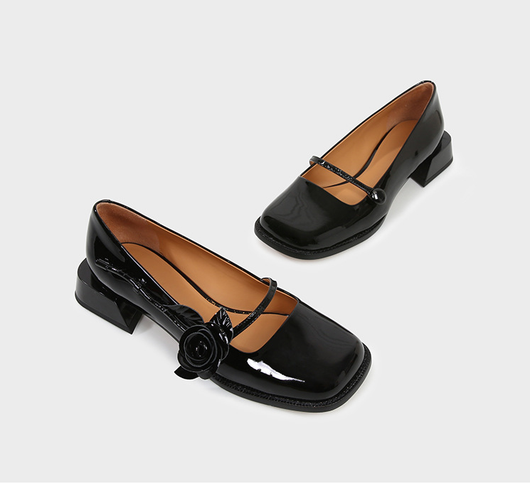 Zapato de Novia Rosa Punta Cuadrada y Tacón Bajo - Image 7